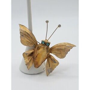 Vintage Hattie Carnegie Amber Jelly Belly Butterfly Brooch